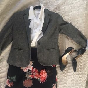 Black and white tweed blazer